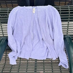Lavender Zip-Up Cardigan